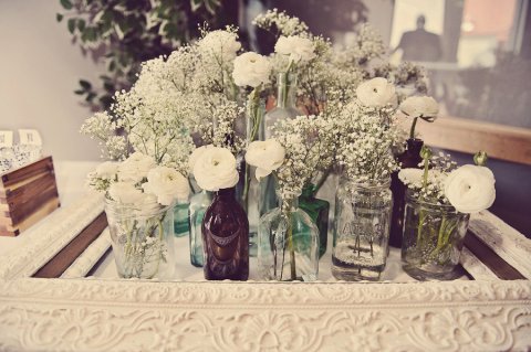 vintage-wedding-reception-flowers-white-centerpieces-mason-jars