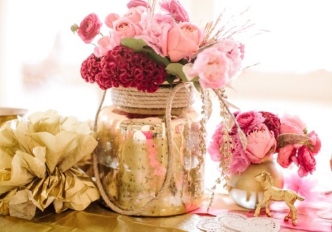 pink gold jar
